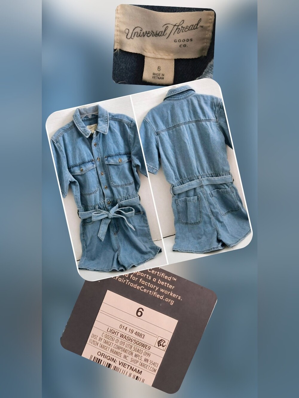 Universal Thread Blue Denim Romper